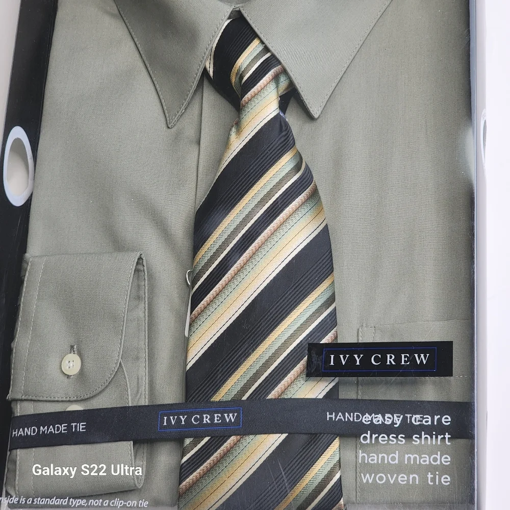 Ivy Crew New Men's Traditional Fit Handmade Woven Tie Dress Shirt 17 35/35 - Picture 4 of 7